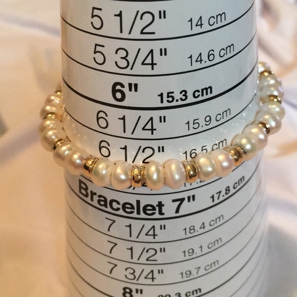 14K yellow Gold Pearl Bracelet - Picture 4 of 5